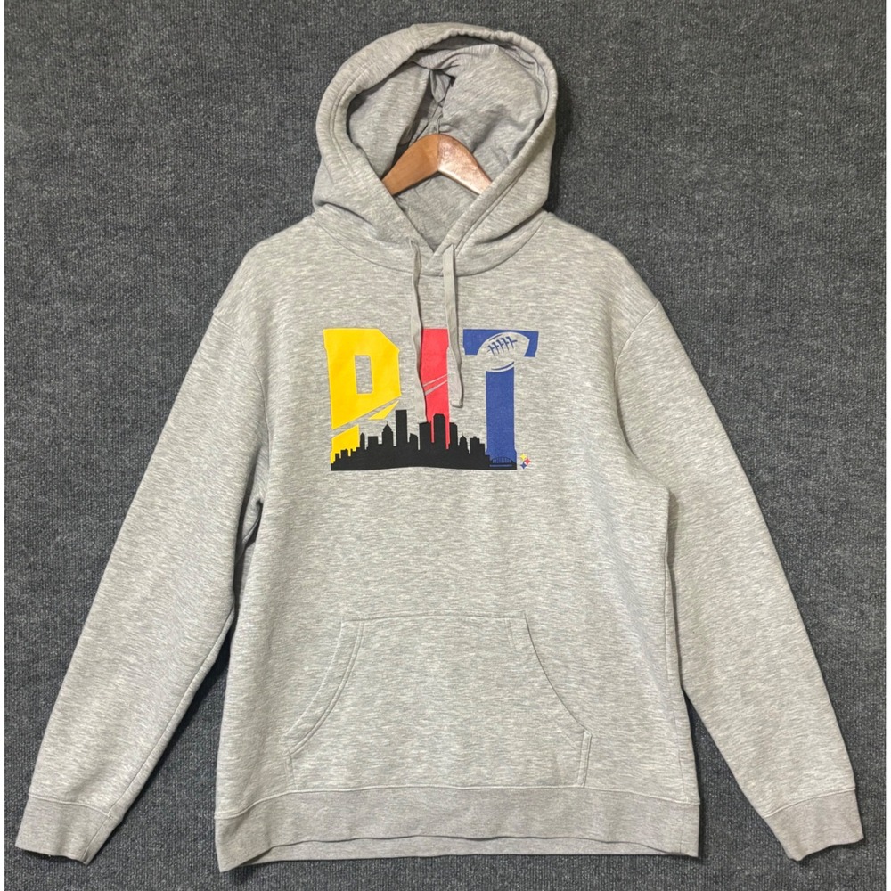 Fanatics Mens Pittsburgh Steelers PIT Skyline Hoodie Gray XL NFL Football Sweat‎